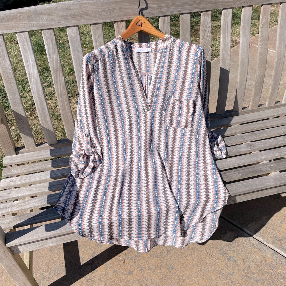 Lush Ikat Print Tunic, Size XL